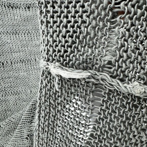 RAG & BONE Sweater Womens S Textured Open Knit Boat Neck Cotton Silk Blend Gray - Picture 11 of 14